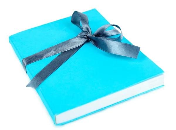 Kniha zabalené s color ribbon, izolované na bílém — Stock fotografie
