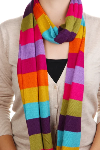 Woman wearing scarf close up — Stock Photo, Image