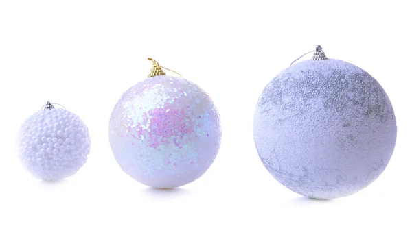 Palle di Natale, isolate su bianco — Foto Stock