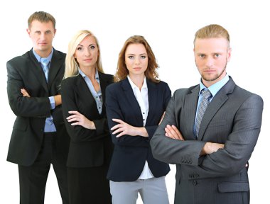 bir grup iş adamı beyazlar üzerinde izole edilmiş