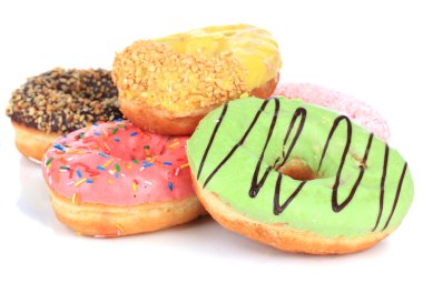 tatlı çörek üzerinde beyaz izole