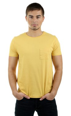 beyaz izole yakışıklı genç