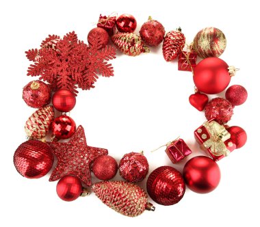 beyaz izole güzel Noel süsleri