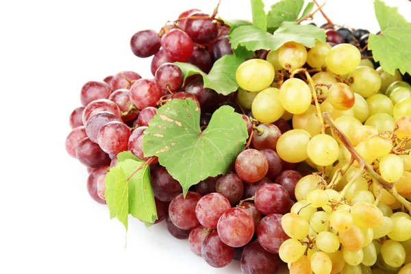 Surtido de uvas dulces maduras aisladas en el blanco — Foto de Stock