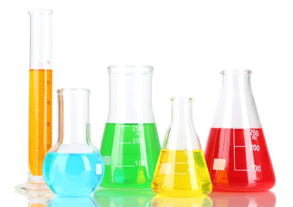 Test tubes with colorful liquids — Stock Photo, Image