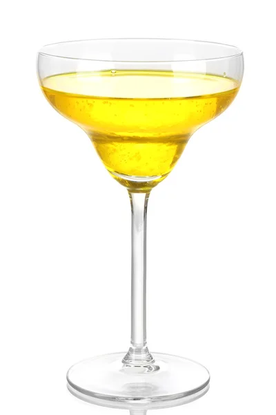 Sárga koktél pohár elszigetelt fehér — Stock Fotó