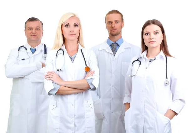 Gezondheidswerkers geïsoleerd op wit — Stockfoto