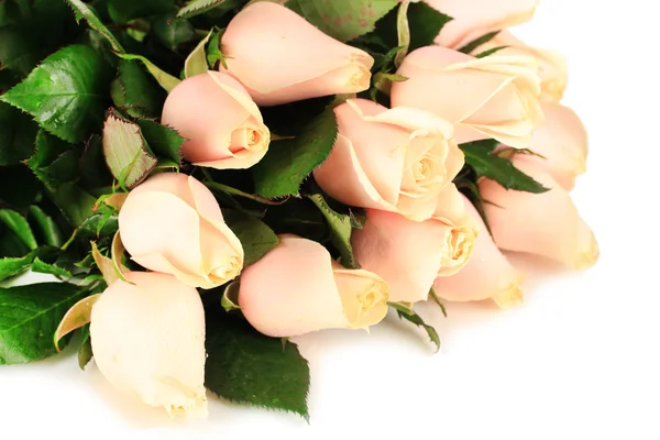 Schöner Strauß Rosen, isoliert auf weiß — Stockfoto