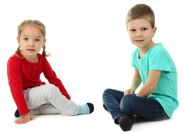 Kleine Kinder isoliert auf weiß — Stockfoto
