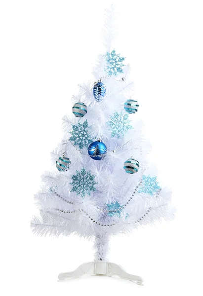 White Christmas tree isolated on white — Stock Photo, Image