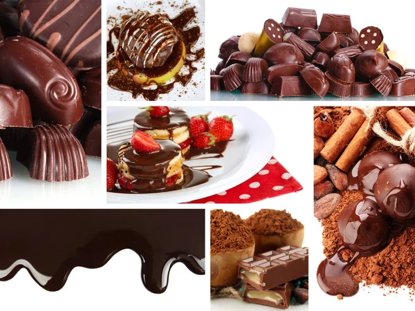 チョコレートのコラージュ — ストック写真