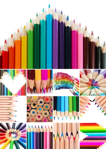 Color pencils collage — Stock Photo, Image