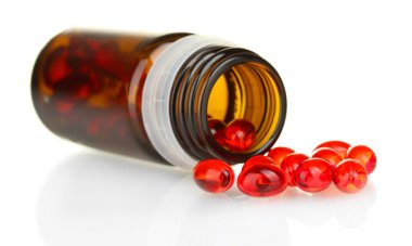 hapları üzerinde beyaz izole kavanoz