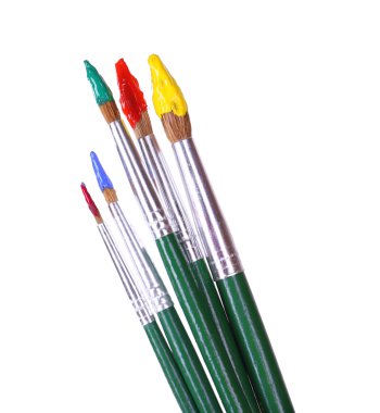 birçok fırça üzerinde beyaz izole