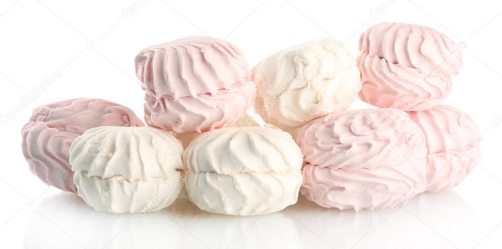 Marshmallows isolated on white