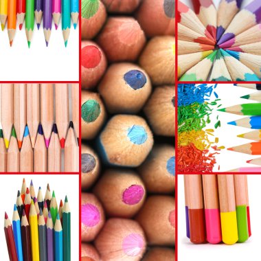renkli kalemler kolaj