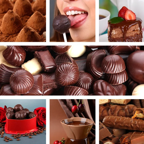 Chocolate collage — Stock Photo, Image