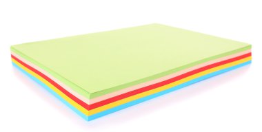 renkli karton üzerine beyaz izole