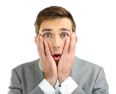 genç adam beyaz izole