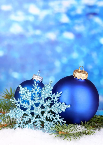 Christmas decoration on blue background — Stock Photo, Image