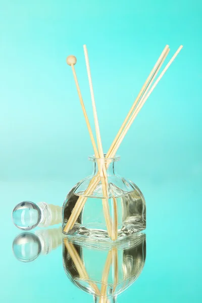 Aromatic sticks for home on blue background — Stock Photo, Image