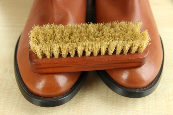 Sapato Polimento close up — Fotografia de Stock