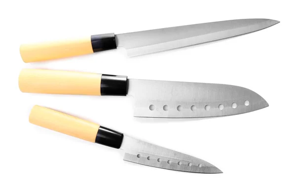Beyaz izole mutfak bıçağı — Stok fotoğraf