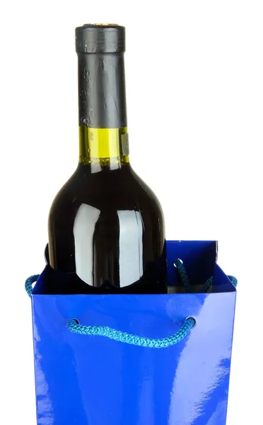 Caja de regalo con vino aislado en blanco — Foto de Stock