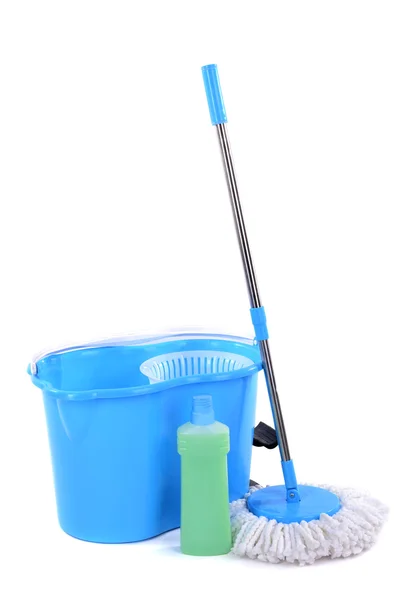 Diversi strumenti per la pulizia del pavimento in camera — Foto Stock