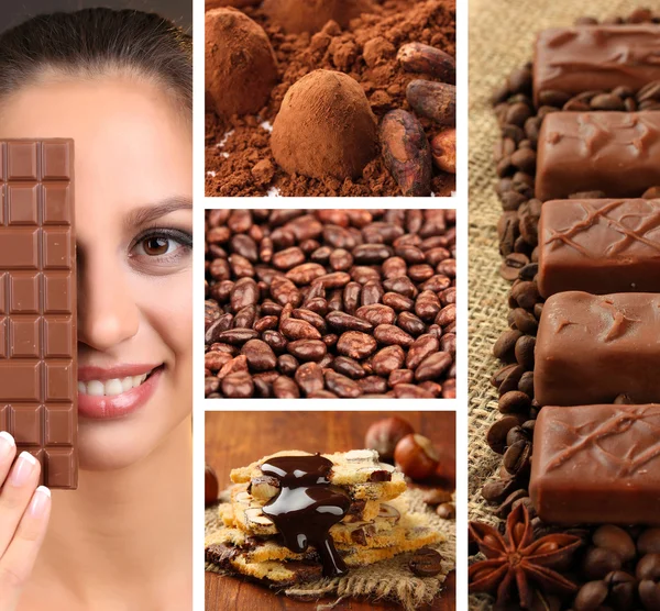 Chocolate collage — Stock Photo, Image