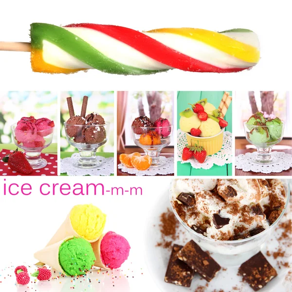 Collage of yummy ice-cream — Stock Photo, Image