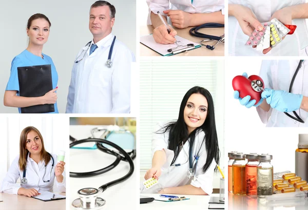 Conceptos médicos collage — Foto de Stock