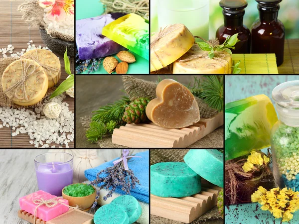 Collage saponi naturali — Foto Stock