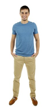 beyaz izole yakışıklı genç