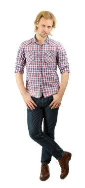 beyaz izole yakışıklı genç