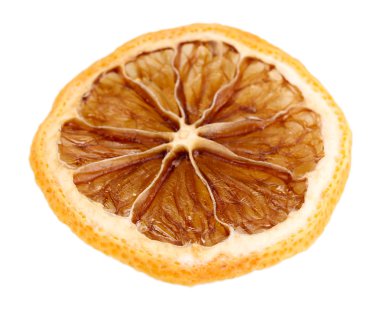Kurutulmuş limon beyaza izole edilmiş