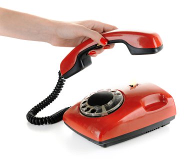 Kırmızı retro telefon