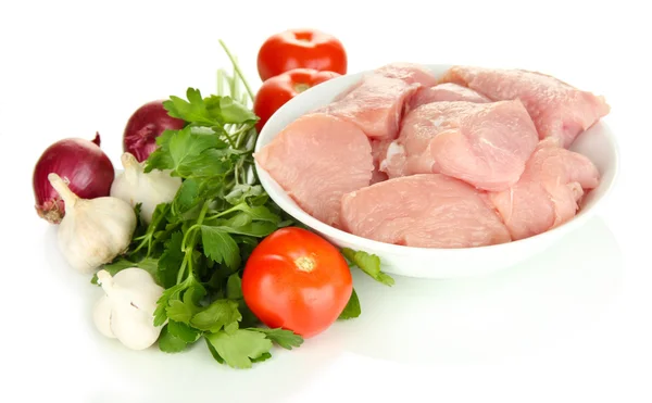 Raw turkey meat isolated on white — Stock Photo, Image