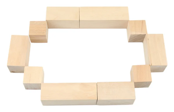 Bloques de juguete de madera aislados en blanco — Foto de Stock