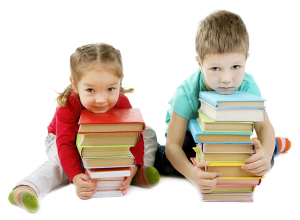 Malé děti s knihami — Stock fotografie