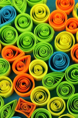 renkli arka plan mavi yakın çekim quilling