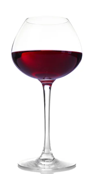 Verre à vin avec vin rouge, isolé sur blanc — Photo