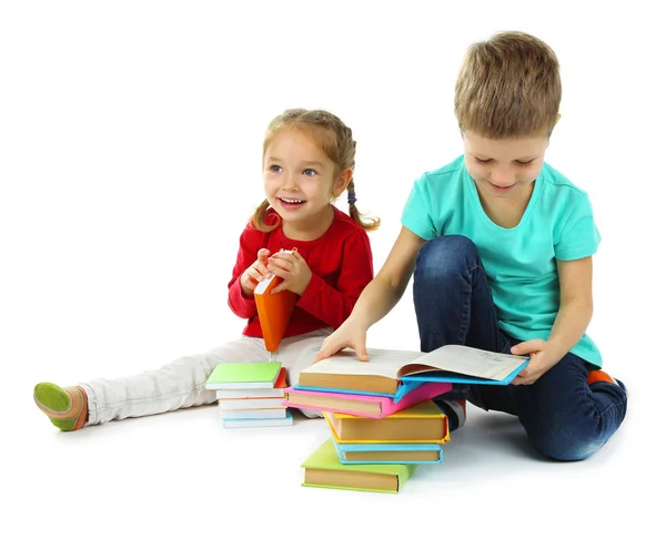 Bambini piccoli con libri — Foto Stock