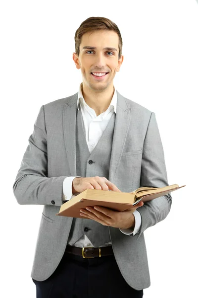 Junge Lehrerin mit Buch — Stockfoto