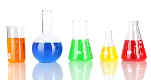Test tubes with colorful liquids Stock Image