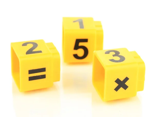 Educational cubes with different numbers — Stock Photo, Image