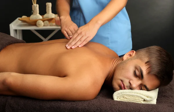 Man having back massage — Stock Photo, Image