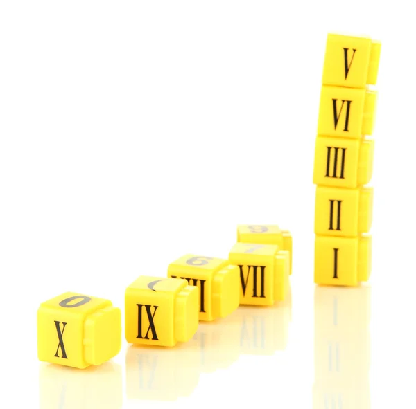 Educational cubes with Roman numerals — Stock Photo, Image