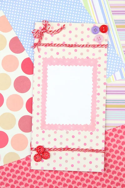 Bella cartolina fatta a mano e carte per scrapbooking — Foto Stock