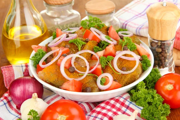 Turkey meat in bowl close up — Stock Photo, Image